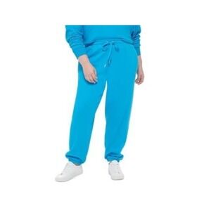 Calvin Klein Women's Blue Fleece Logo Drawstring Joggers Pants Plus Size 3XL